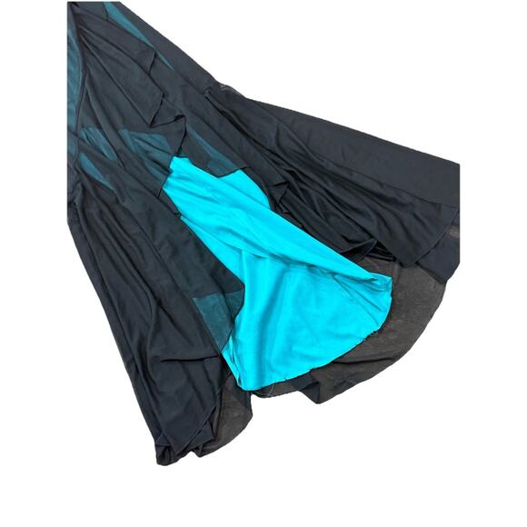 Vintage Y2K City Triangles Green Black High Low Halter Dress Whimsigoth Womens M - Picture 4 of 8